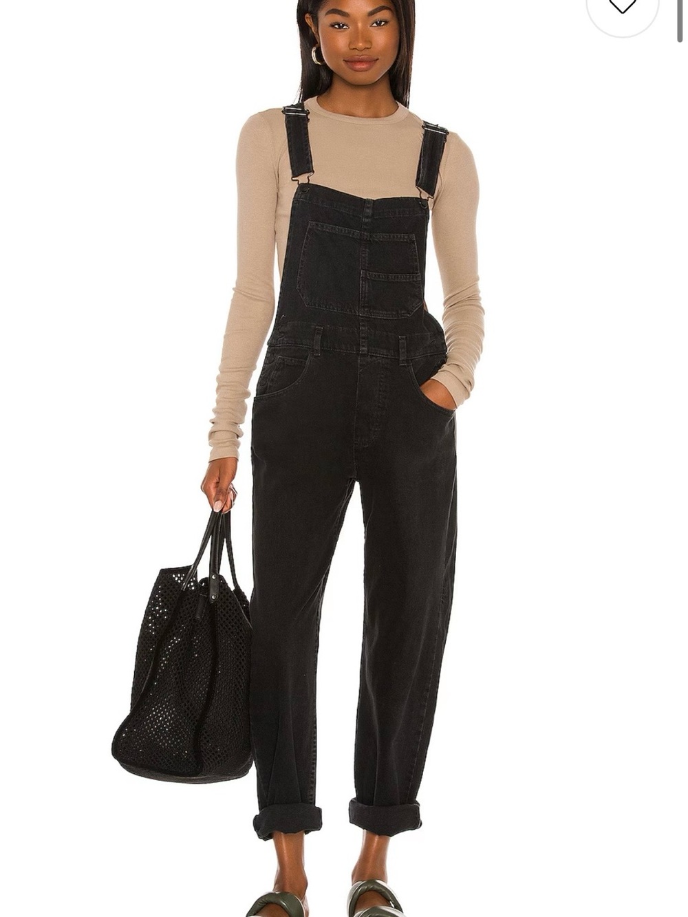 Revolve x We The Free Ziggy Denim Overall in Mineral Black